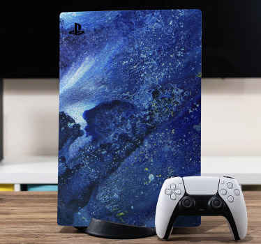 Oceánské modré kartáčované samolepky ps5 - TenStickers