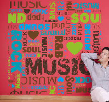Music Genres Typography Wall Stickers - TenStickers