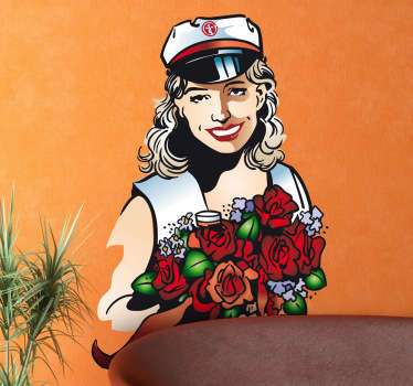 Marine Braut Blumen Aufkleber - TenStickers