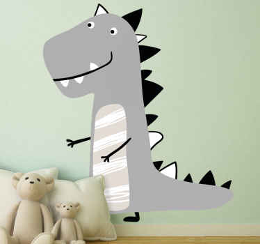 Nordic dinosaur grey dinosaur wall sticker - TenStickers