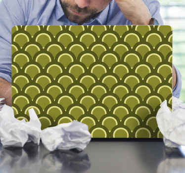 Laptop Aufkleber Grüne wellen der 70er jahre - TenStickers