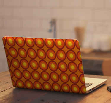 Laptop Aufkleber 70er jahre orange kreise - TenStickers