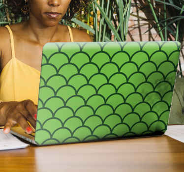 緑の70年代の波のラップトップスキン - TENSTICKERS