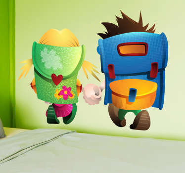 Wandtattoo Kinder auf dem Schulweg - TenStickers