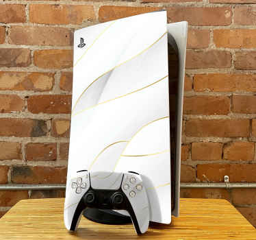 白色marbel乙烯基ps5贴纸 - TenStickers