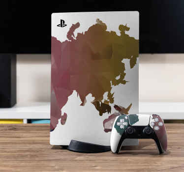 多彩世界地图ps5贴纸 - TenStickers