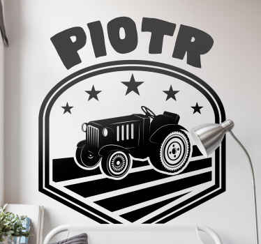 Född till traktor stämpel personlig klistermärke - Tenstickers