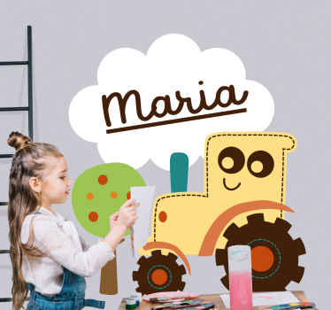 Razítko traktoru s personalizovaným textem - TenStickers