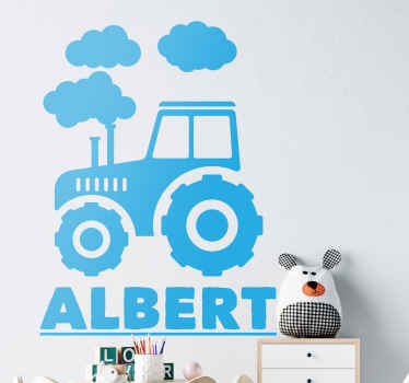 Stickers maken Tractor met wolken - TenStickers