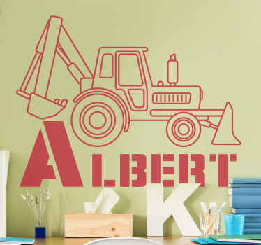 Personalisierter Aufkleber Großer anfänglicher traktor - TenStickers