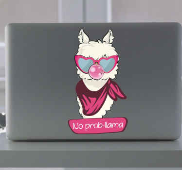 No prob-llama laptop skin decal - TenStickers