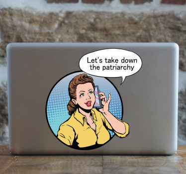 Let's take down the patriarchy laptop decal - TenStickers