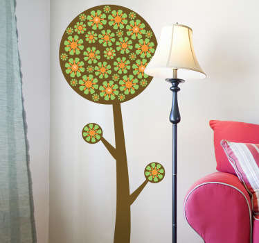 Sticker boom cirkels bloemen - TenStickers