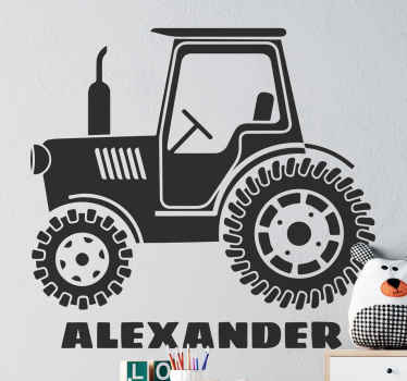 Wandtattoo Spielzeug Silhouette traktor mit Namen - TenStickers