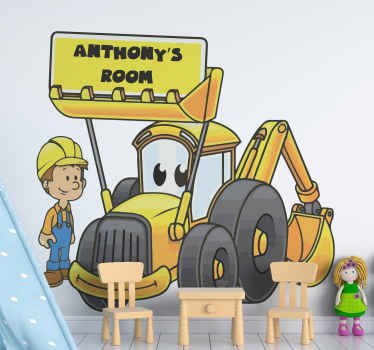 Tractor and man with own name toy sticker - TenStickers