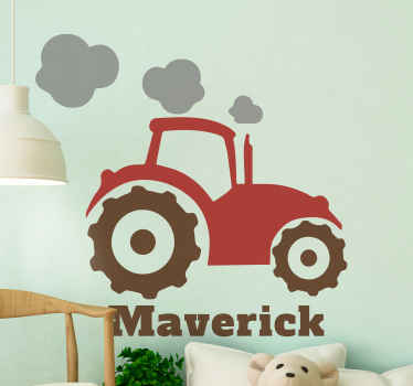 Personalized name farm tractor child children vinyl sticker boy room Home Decor