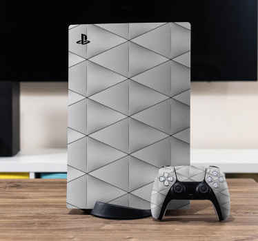 Yksinkertaiset harmaat kolmionmuotoiset muodot PS5 skin - Tenstickers
