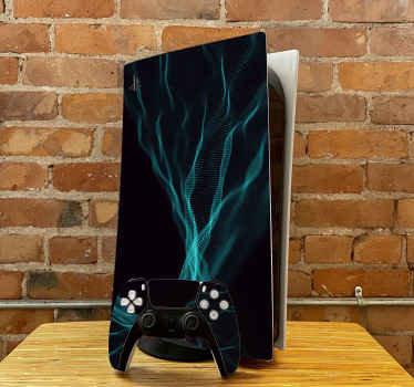 파란색 3d 입자 ps5 스티커 - TenStickers