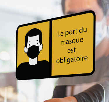 Sticker Avertissement de masque facial - TenStickers