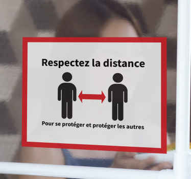 Sticker Distance de prévention covid - TenStickers