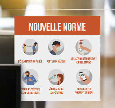 Sticker Nouvelle norme covid-19 - TenStickers