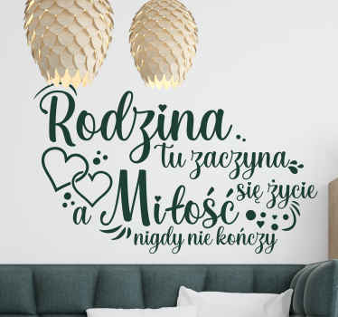 Naklejka na ścianę polskie napisy Rodzina i miłość - TenStickers