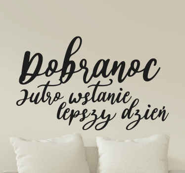 Naklejka na ścianę polskie napisy Dobranoc - TenStickers