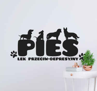 Naklejka ścienna polskie napisy Pies na  - TenStickers