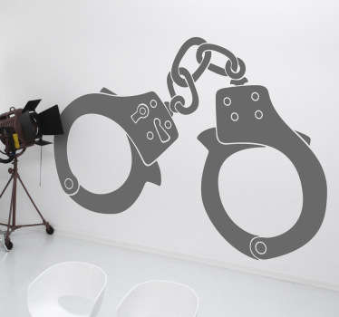 Cool Handcuffs Wall Sticker - TenStickers