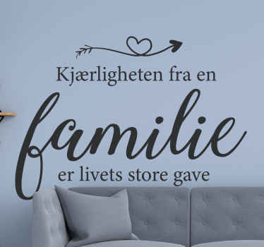 Kjærlighet til en familie motivasjon wallstickers - Tenstickers