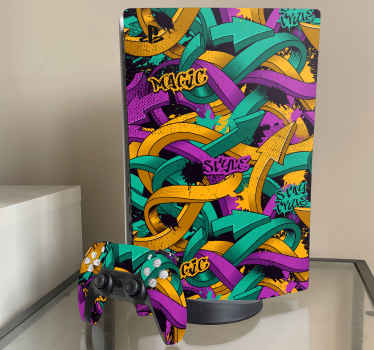 거리 예술 낙서 ps5 스킨 스티커 - TenStickers