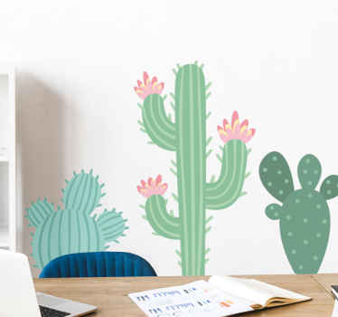 Sticker Plante Trois cactus sobres - TenStickers