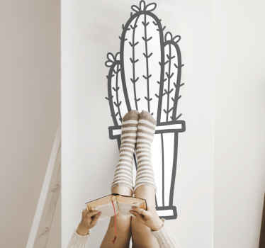 Sticker plante cactus en pot - TenStickers
