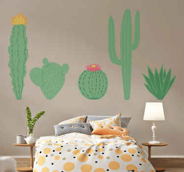 Nordic sober cactus plant wall sticker - TenStickers