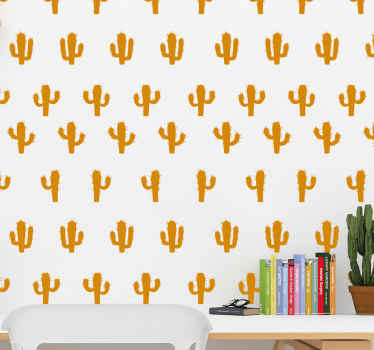 Set of orange cactus plant wall sticker - TenStickers