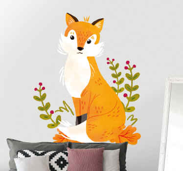 Watercolor fox wild animal decal - TenStickers