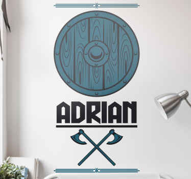 Nordic viking shield personalized decal - TenStickers
