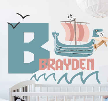 Nordic kids personalized wild animal decal - TenStickers