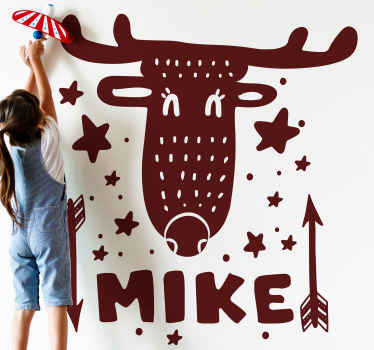 Autocolantes com animais selvagens Rena nórdica personalizada - TenStickers