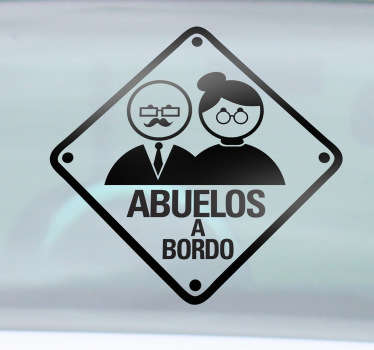 Vinilo decorativo abuelos a bordo - TenVinilo
