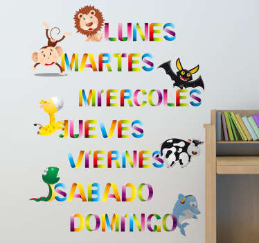 Stickers infantiles día semana - TenVinilo