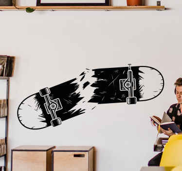 Broken Skate wall sticker - TenStickers