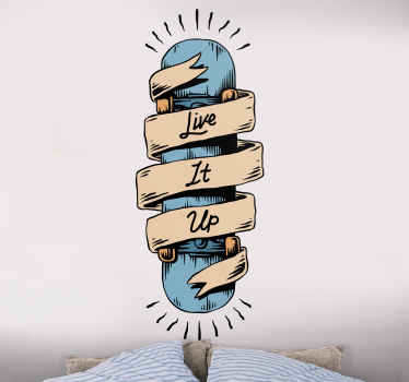 Skateboard text  wall sticker - TenStickers