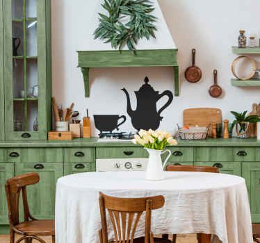 Vintage Teapot Wall Sticker - TenStickers