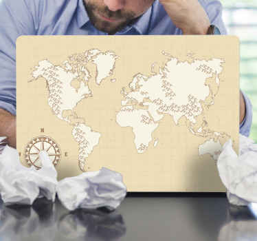 Autocolante para PC Mapa vintage - TenStickers