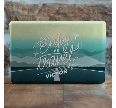 Travelling with personalized name laptop skins - TenStickers