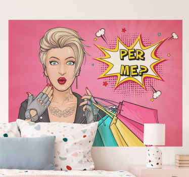 Pop art girl vintage sticker - TenStickers