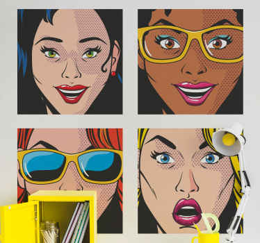 Vinilo vintage collage chicas pop - TenVinilo