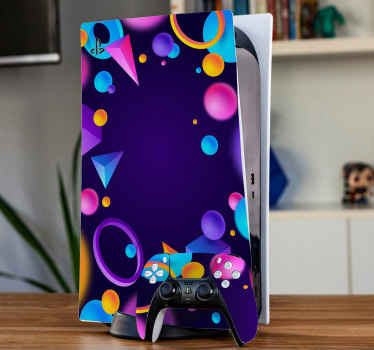 多彩3d背景ps5贴纸 - TenStickers