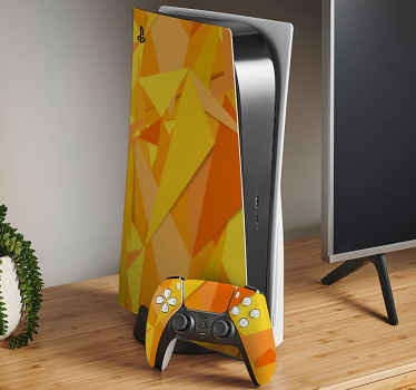 추상 종이 접기 배경 ps5 스티커 - TenStickers